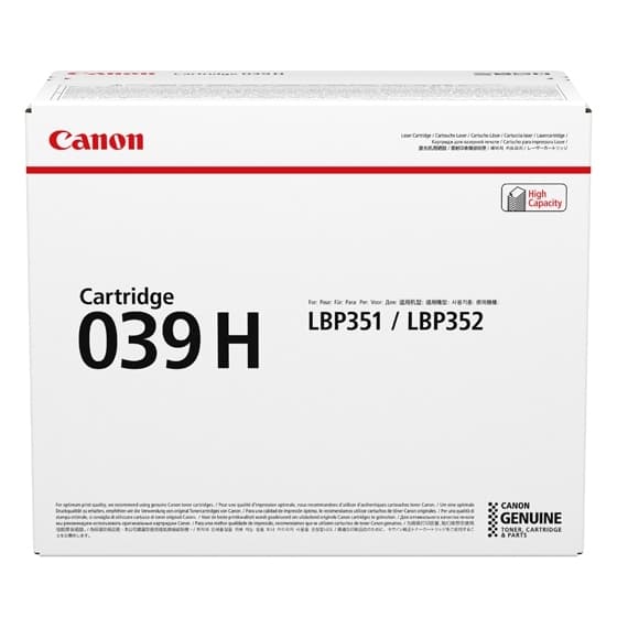 Canon 039H High Yield Toner Cartridge, 25,000 Sheets ISO/Iec, Compatibility I-SE