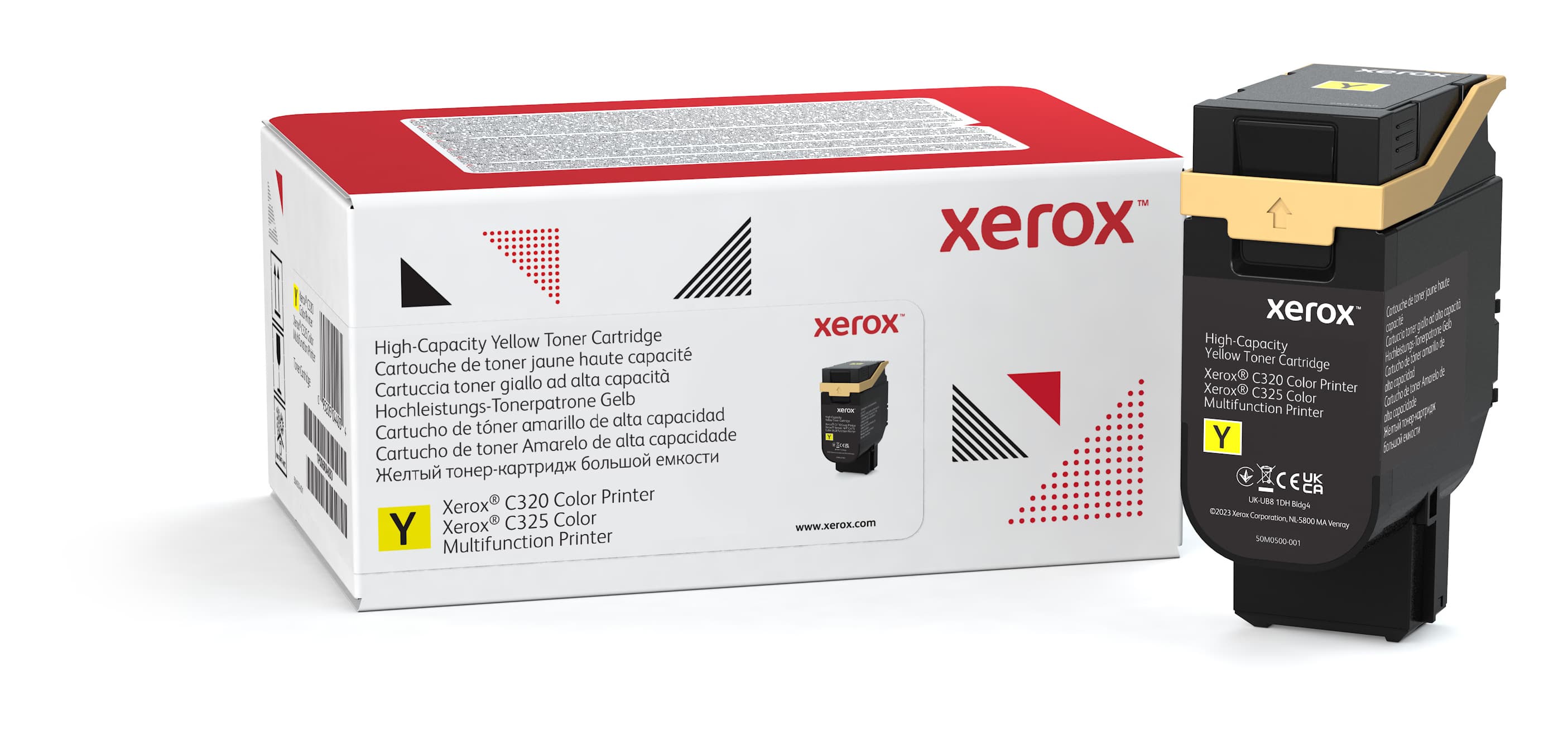 Genuine Xerox Yellow High Capacity Toner Cartridge, Xerox C325 Color Printer, (U